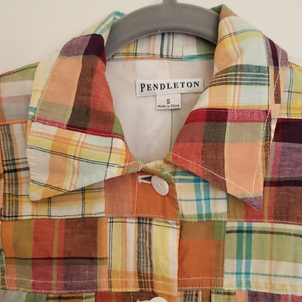 Pendleton Patchwork Button Up Coat - Size S - image 2